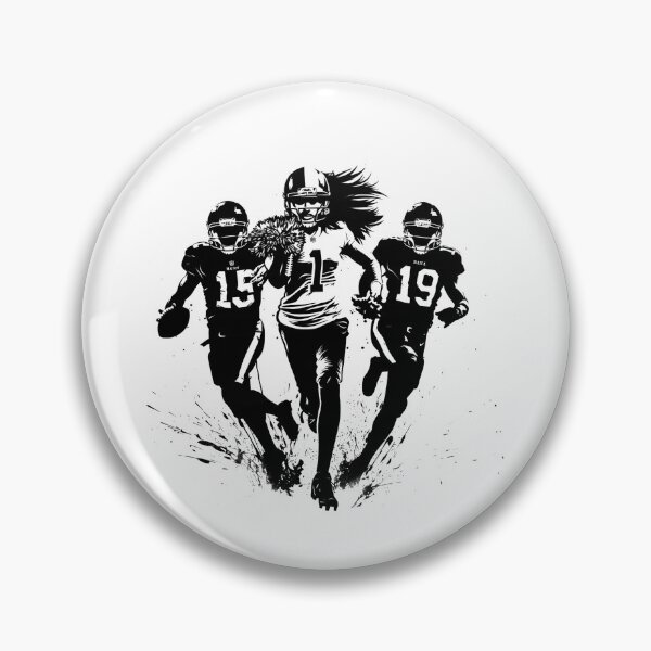 Item preview, Women’s Football Trio – Powerful Runner & Teammates Silhouette (Black & White) designed and sold by inkoutninja.