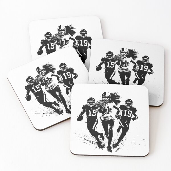 Item preview, Women’s Football Trio – Powerful Runner & Teammates Silhouette (Black & White) designed and sold by inkoutninja.