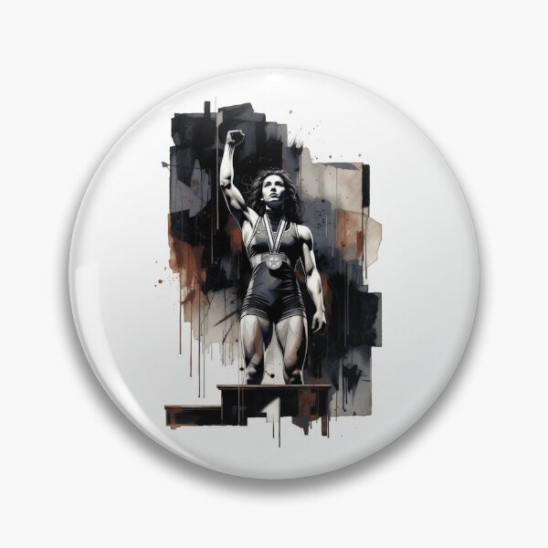 Item preview, Champion Rise - Victorious Female Wrestler with Medal designed and sold by Coach-Riz.