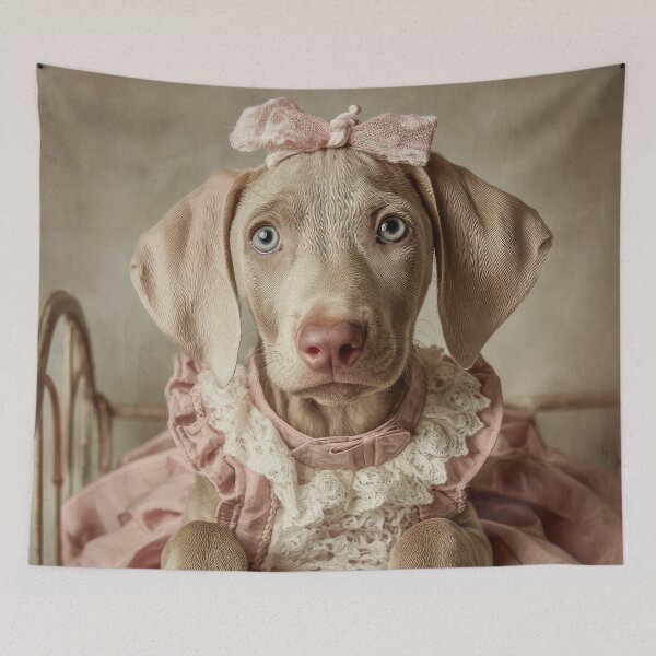 Item preview, Weimaraner Puppy in Pink Dress designed and sold by Elisabeth Lucas.