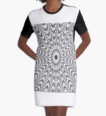 #abstract, #pattern, #texture, #design, #white, #wallpaper, #black, #fingerprint Graphic T-Shirt Dress