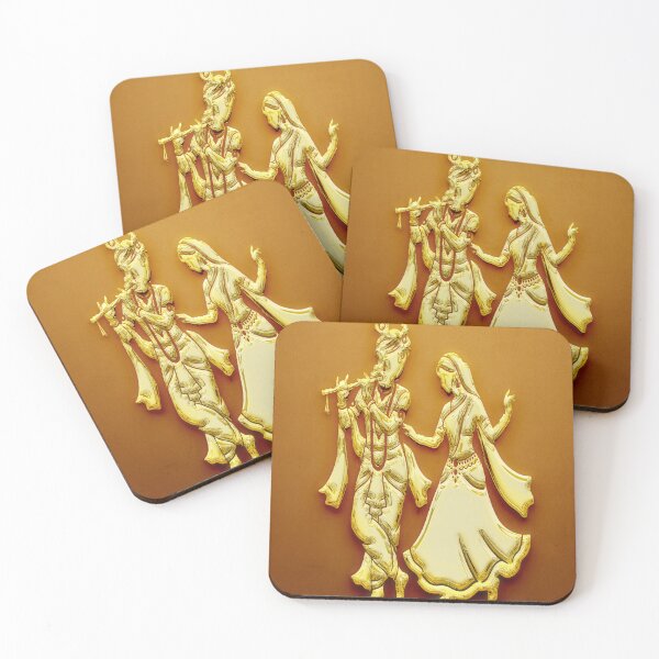 Item preview, Divine Golden Radha Krishna 3D Devotional  designed and sold by KARTICK DUTTA.