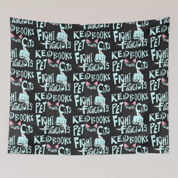 Item preview, read books pet cats fight fascists  designed and sold by crestfallenmermaid.