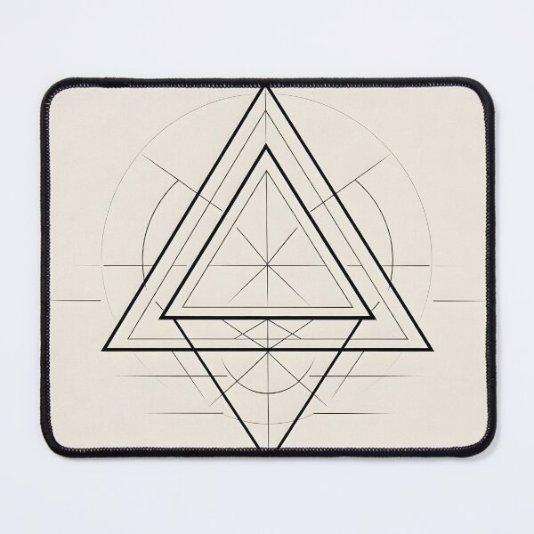 Item preview, Minimal Sacred Geometry Triangle – Modern Spiritual Line Art on Cream Background designed and sold by ArtnarongDesign.