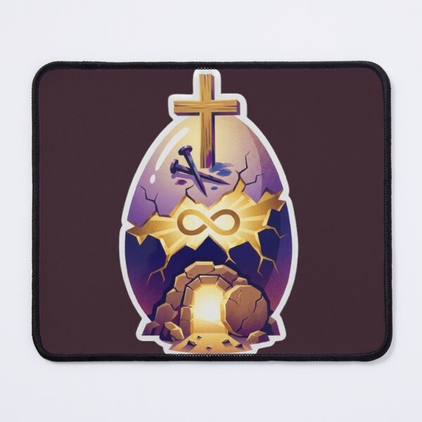 Item preview, Resurrection Egg Sticker Cross Nails Infinity Empty Tomb Purple Gold 2026 Jesus Suffered Died Rose on the 3rd Day designed and sold by BlackAndBrown.