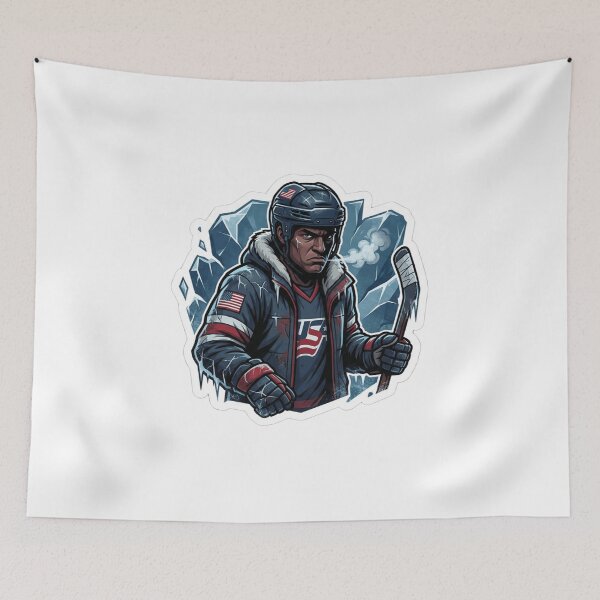 Item preview, Tough USA Ice Hockey Player Patriotic Winter Sports Sticker designed and sold by artfall28.