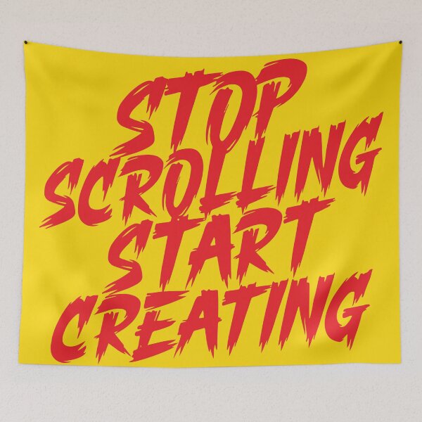 Item preview, Stop Scrolling horror typography designed and sold by dobfstore.