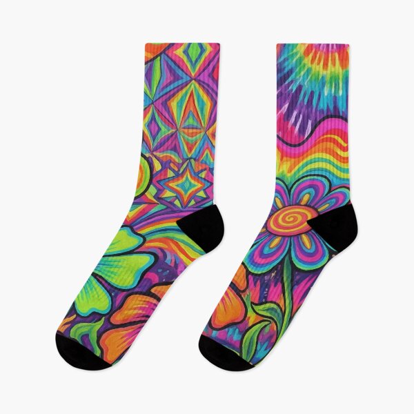 Item preview, Trippy Retro 70s Psychedelic Floral Garden Art designed and sold by Far Out Goods.
