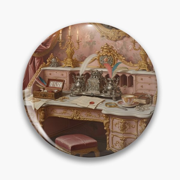 Item preview, Ornate Rococo Writing Desk with Golden Details designed and sold by yum1108.