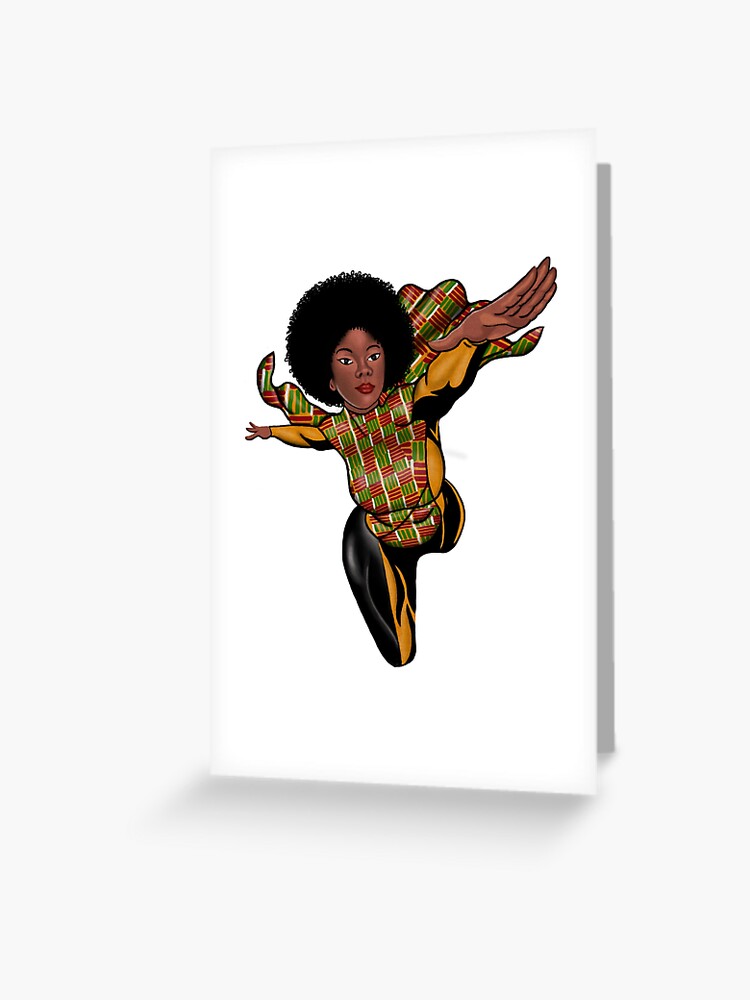 Funny Afro Unicorn Melanin dab dance  Greeting Card for Sale by dukito