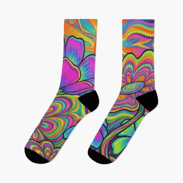 Item preview, Trippy Psychedelic Sun & Groovy Retro Flowers Art designed and sold by Far Out Goods.