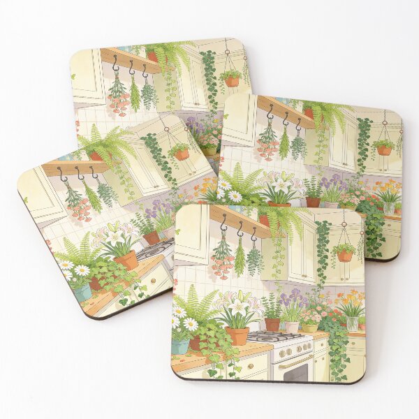 Item preview, Botanical Home Interior Artwork, Flower-Filled Kitchen Garden Scenes designed and sold by BlareBlare.