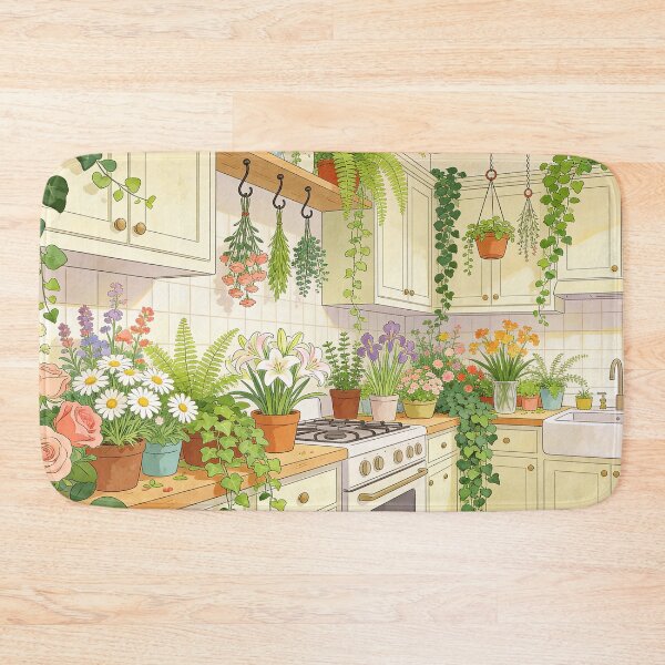 Artikelvorschau, Botanical Home Interior Artwork, Flower-Filled Kitchen Garden Scenes entworfen und verkauft von BlareBlare.
