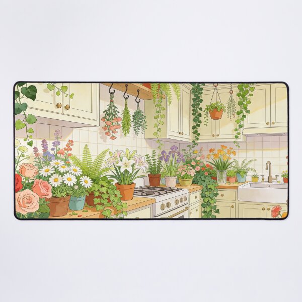 Artikelvorschau, Botanical Home Interior Artwork, Flower-Filled Kitchen Garden Scenes entworfen und verkauft von BlareBlare.