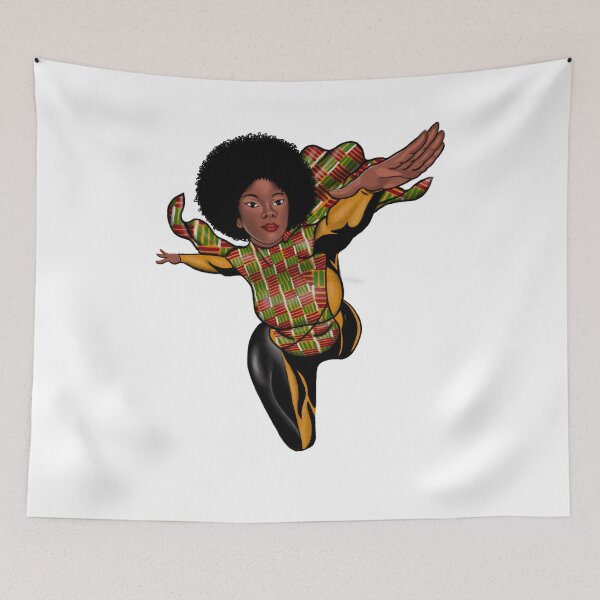Item preview, African Kente Superhero Ghana Style Black Girl Magic  designed and sold by Logiamerch.