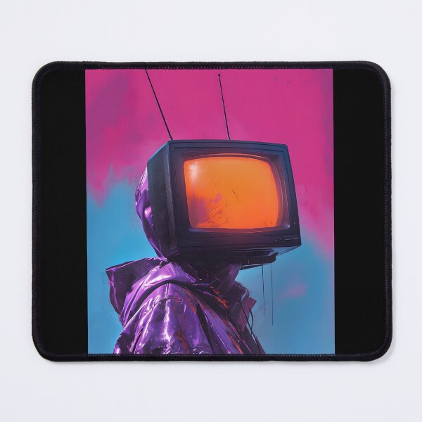 Item preview, Lost Signal – Cyberpunk TV Head Surreal Vaporwave Art designed and sold by AureaVibes.