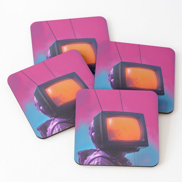 Item preview, Lost Signal – Cyberpunk TV Head Surreal Vaporwave Art designed and sold by AureaVibes.