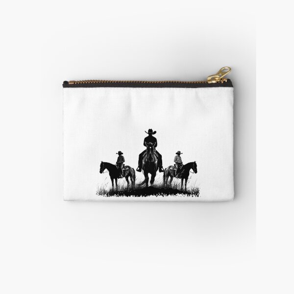 Item preview, Three Cowboys on Horseback – Western Riders Silhouette (Black & White) designed and sold by inkoutninja.