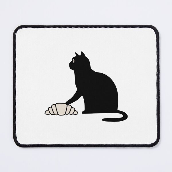 Item preview, Minimalist Black Cat with Croissant designed and sold by GASSISHOP.