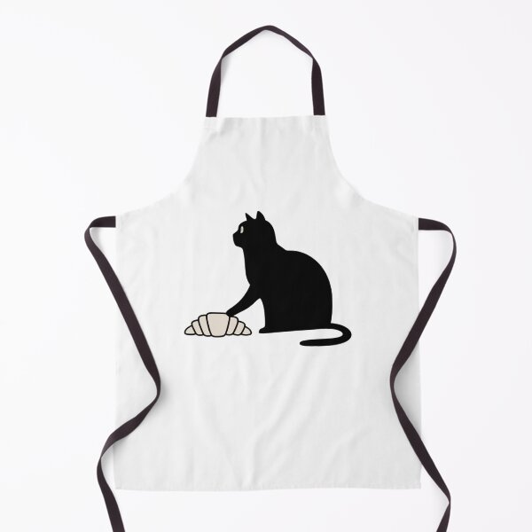Item preview, Minimalist Black Cat with Croissant designed and sold by GASSISHOP.