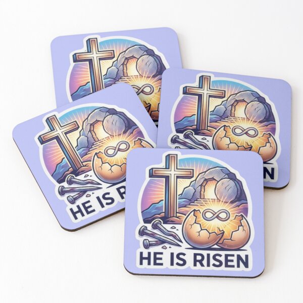Item preview, He Is Risen Easter 2026 Minimalist Religious Christian Design closer cross grave new birth risen Jesus no bunny designed and sold by BlackAndBrown.