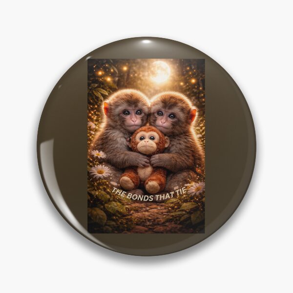Item preview, Baby Macaque Kindred Spirits – Monkey Friendship Wildlife Art designed and sold by GeoWild Designs.