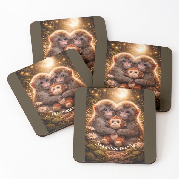 Item preview, Baby Macaque Kindred Spirits – Monkey Friendship Wildlife Art designed and sold by GeoWild Designs.