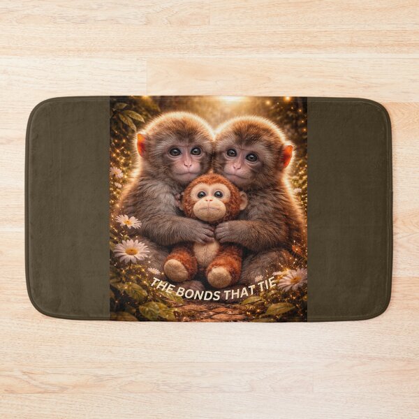 Item preview, Baby Macaque Kindred Spirits – Monkey Friendship Wildlife Art designed and sold by GeoWild Designs.