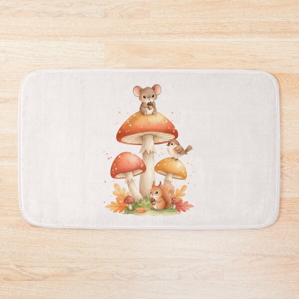 Item preview, Cute Woodland Animals on Mushrooms designed and sold by naragon4289.