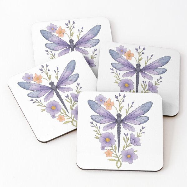 Item preview, Dragonfly Wildflower Botanical Illustration designed and sold by CottonandQuill.