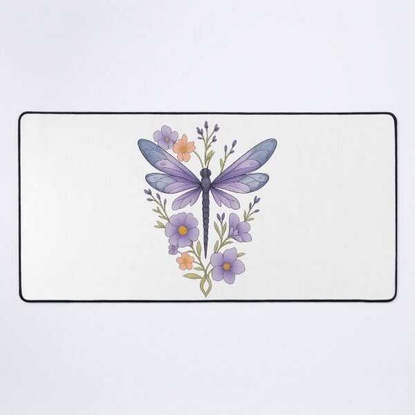 Item preview, Dragonfly Wildflower Botanical Illustration designed and sold by CottonandQuill.