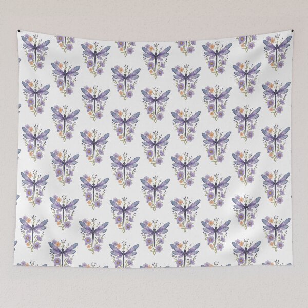 Item preview, Dragonfly Wildflower Botanical Illustration designed and sold by CottonandQuill.