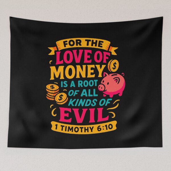 Item preview, 1 Timothy 6:10 For The Love Of Money Is A Root Of All Kinds Of Evil designed and sold by plushism.