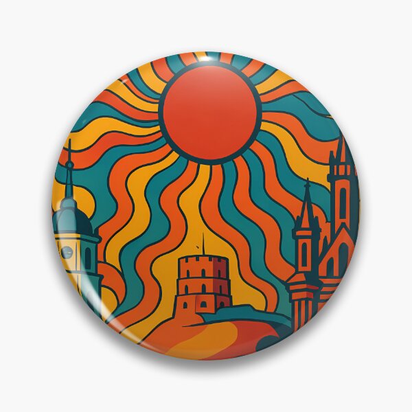 Item preview, Trippy Psychedelic Poster of Vilnius | Neon Gediminas’ Tower & Old Town Skyline | Surreal Lithuanian Cityscape Art designed and sold by PaintedPixels01.