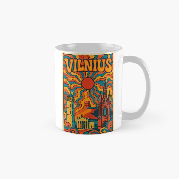 Item preview, Trippy Psychedelic Poster of Vilnius | Neon Gediminas’ Tower & Old Town Skyline | Surreal Lithuanian Cityscape Art designed and sold by PaintedPixels01.