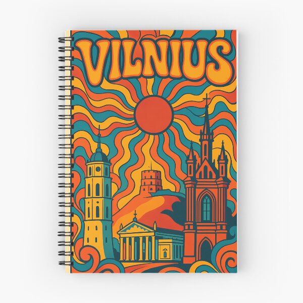 Item preview, Trippy Psychedelic Poster of Vilnius | Neon Gediminas’ Tower & Old Town Skyline | Surreal Lithuanian Cityscape Art designed and sold by PaintedPixels01.