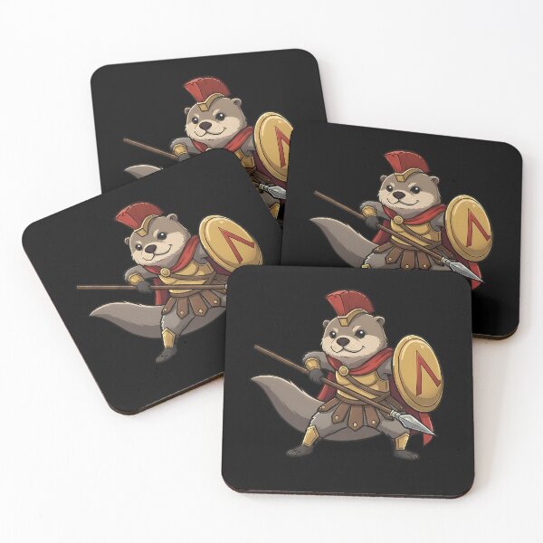 Item preview, Cute Spartan Otter Warrior with Spear and Shield designed and sold by k3rstman1.