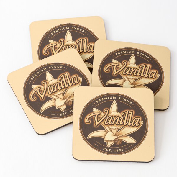 Item preview, Vintage Vanilla Syrup Label – Café Coffee Aesthetic Est 1991 designed and sold by sososweett.