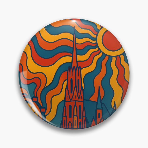 Item preview, Trippy Psychedelic Poster of Vienna | Neon St. Stephen’s Cathedral & Danube Skyline | Surreal Austrian Cityscape Art designed and sold by PaintedPixels01.
