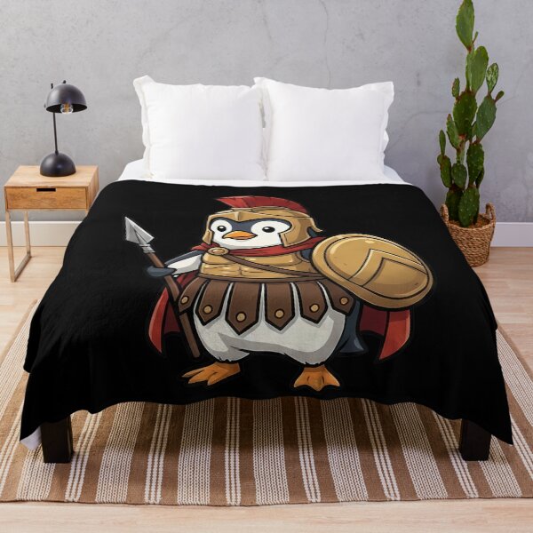 Item preview, Cute Spartan Penguin Ancient Greek Warrior designed and sold by k3rstman1.