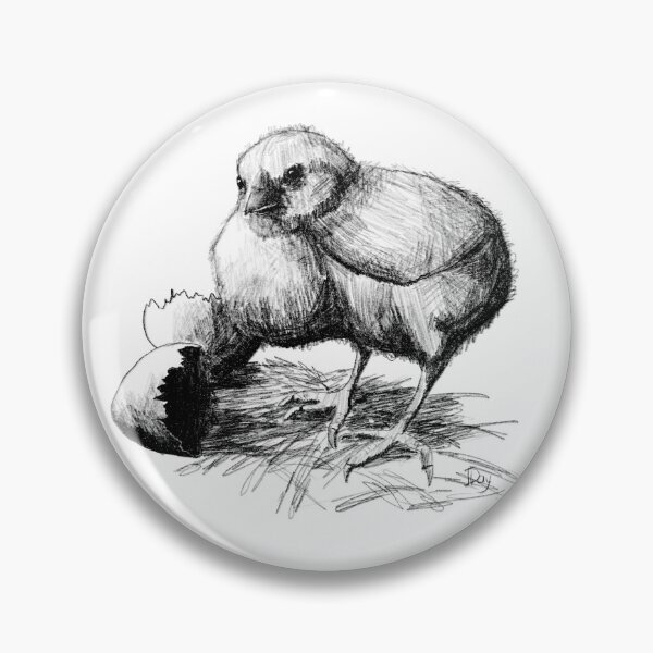 Item preview, Freshly Hatched Chicken Pencil Sketch designed and sold by Jaana Day.