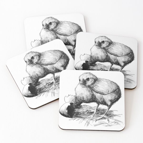 Item preview, Freshly Hatched Chicken Pencil Sketch designed and sold by Jaana Day.