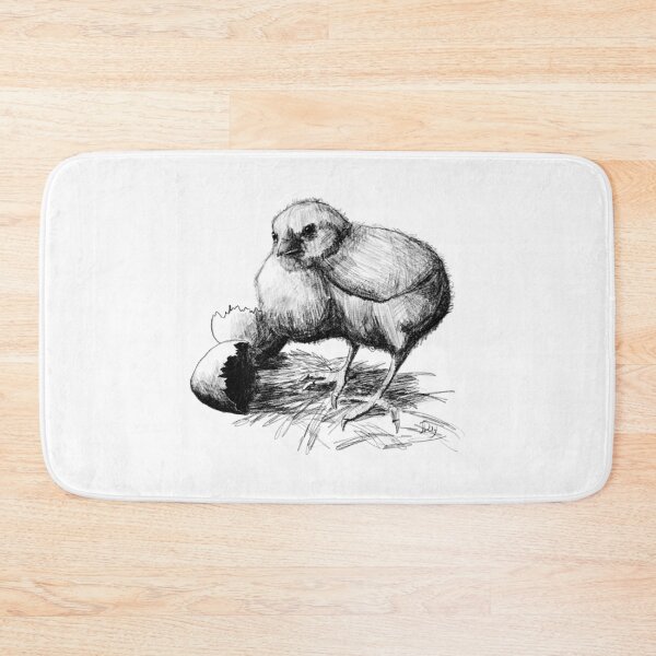 Item preview, Freshly Hatched Chicken Pencil Sketch designed and sold by Jaana Day.