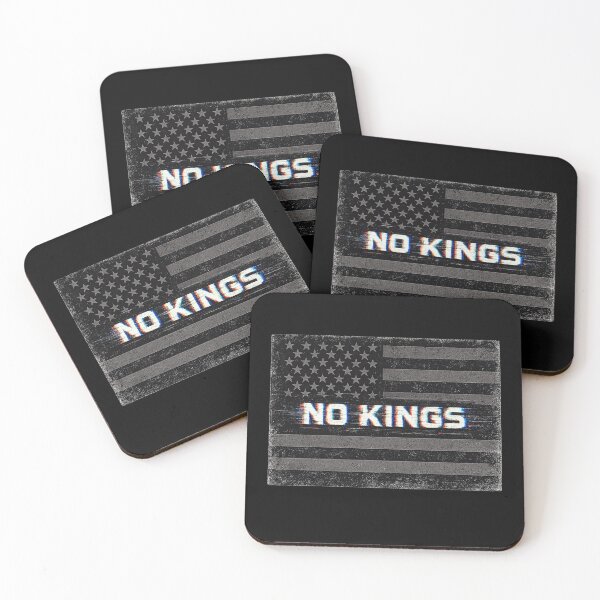 Item preview, No Kings Glitch VHS Aesthetic Protest Design Anti Authoritarian Sticker designed and sold by MaxLevelMerch.