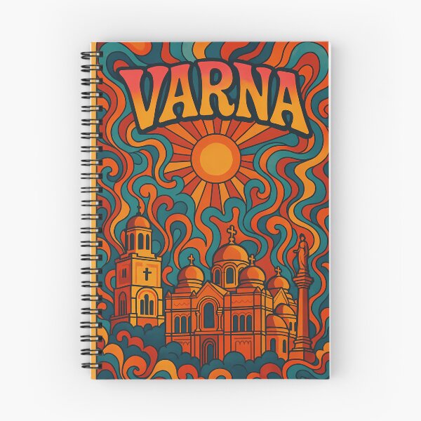 Item preview, Trippy Psychedelic Poster of Varna | Neon Sea Garden & Black Sea Skyline | Surreal Bulgarian Cityscape Art designed and sold by PaintedPixels01.