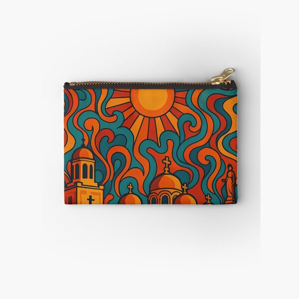 Item preview, Trippy Psychedelic Poster of Varna | Neon Sea Garden & Black Sea Skyline | Surreal Bulgarian Cityscape Art designed and sold by PaintedPixels01.