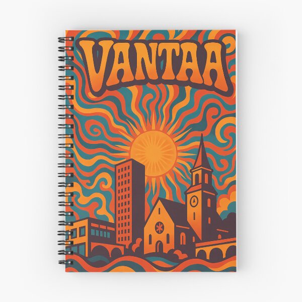 Item preview, Trippy Psychedelic Poster of Vantaa | Neon Airport & River Skyline | Surreal Finnish Cityscape Art designed and sold by PaintedPixels01.