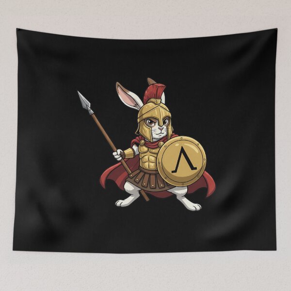 Item preview, Spartan Warrior Rabbit Ancient Greek Hero designed and sold by k3rstman1.
