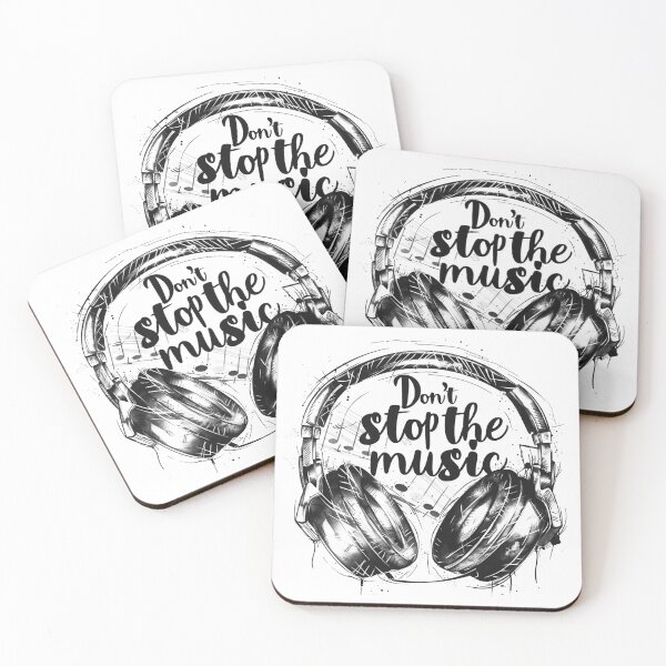 Item preview, Don’t Stop the Music – Vintage Headphones Typography (Black & White) designed and sold by inkoutninja.