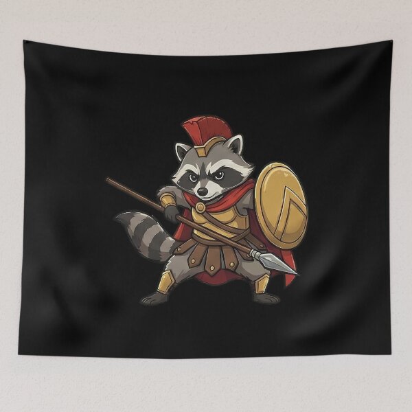 Item preview, Ancient Greek Spartan Raccoon Warrior Soldier designed and sold by k3rstman1.